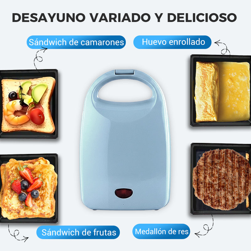 Sandwichera Multifunción Compacta de Rápido Calentamiento - Ideal para Cocina, Oficina o Dormitorio